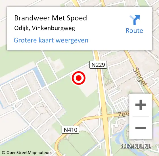 Locatie op kaart van de 112 melding: Brandweer Met Spoed Naar Odijk, Vinkenburgweg op 16 maart 2017 12:07