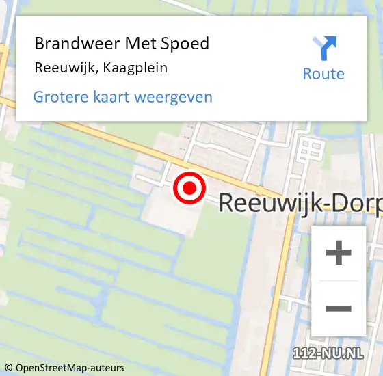 Locatie op kaart van de 112 melding: Brandweer Met Spoed Naar Reeuwijk, Kaagplein op 17 maart 2017 13:55