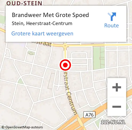 Locatie op kaart van de 112 melding: Brandweer Met Grote Spoed Naar Stein, Heerstraat-Centrum op 17 maart 2017 18:17