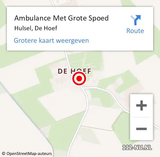 Locatie op kaart van de 112 melding: Ambulance Met Grote Spoed Naar Hulsel, De Hoef op 18 maart 2017 02:54