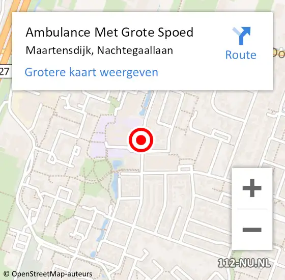 Locatie op kaart van de 112 melding: Ambulance Met Grote Spoed Naar Maartensdijk, Nachtegaallaan op 18 maart 2017 11:56