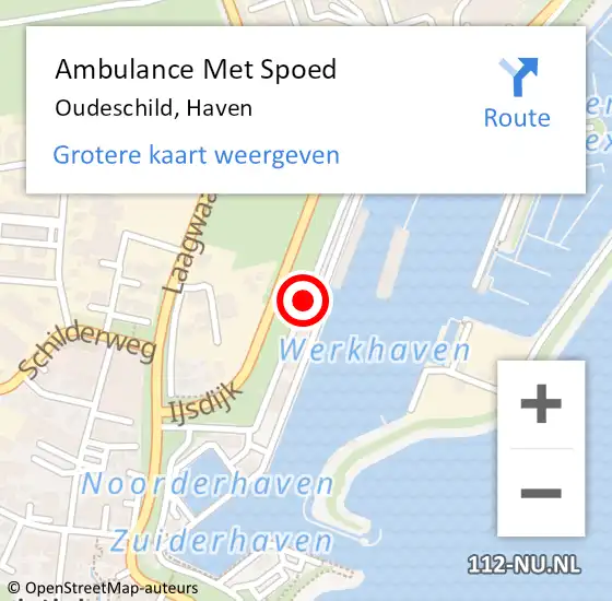 Locatie op kaart van de 112 melding: Ambulance Met Spoed Naar Oudeschild, Haven op 18 maart 2017 11:56