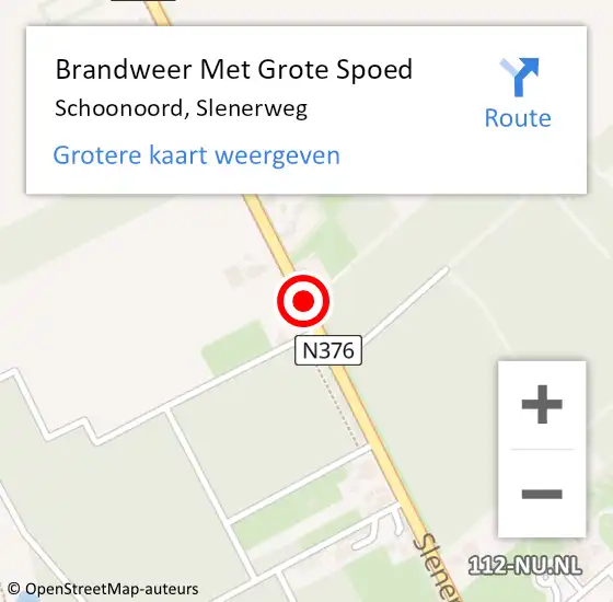 Locatie op kaart van de 112 melding: Brandweer Met Grote Spoed Naar Schoonoord, Slenerweg op 18 maart 2017 17:18