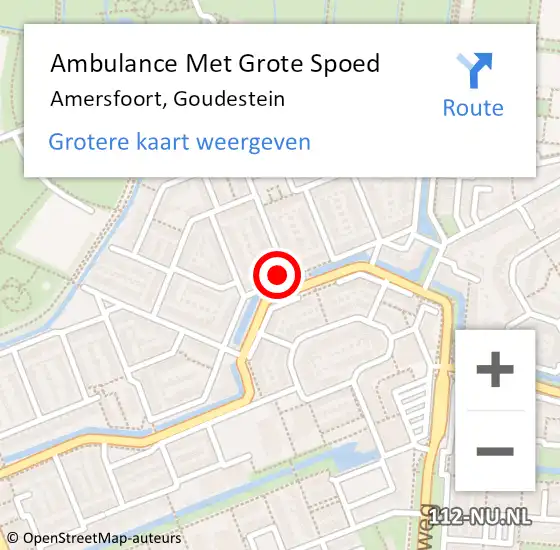 Locatie op kaart van de 112 melding: Ambulance Met Grote Spoed Naar Amersfoort, Goudestein op 18 maart 2017 20:27