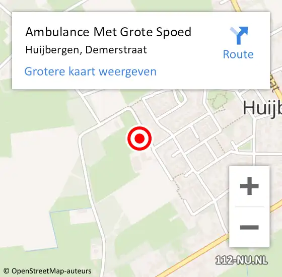 Locatie op kaart van de 112 melding: Ambulance Met Grote Spoed Naar Huijbergen, Demerstraat op 19 maart 2017 10:00
