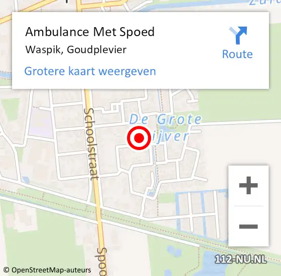 Locatie op kaart van de 112 melding: Ambulance Met Spoed Naar Waspik, Goudplevier op 19 maart 2017 10:13
