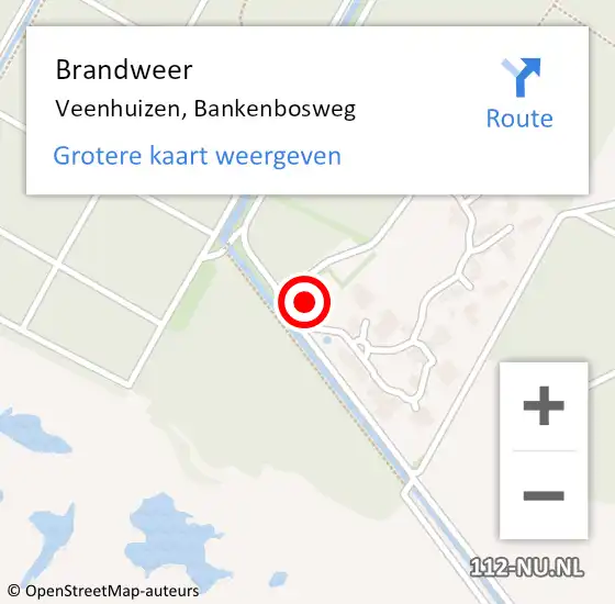 Locatie op kaart van de 112 melding: Brandweer Veenhuizen, Bankenbosweg op 19 maart 2017 10:14