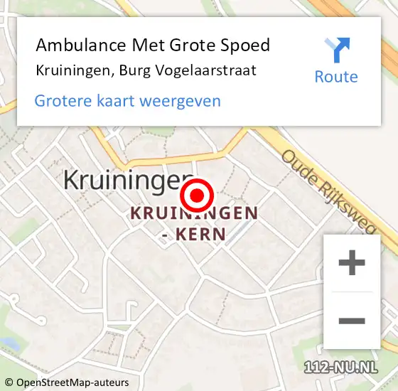Locatie op kaart van de 112 melding: Ambulance Met Grote Spoed Naar Kruiningen, Burg Vogelaarstraat op 20 maart 2017 07:03