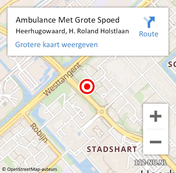 Locatie op kaart van de 112 melding: Ambulance Met Grote Spoed Naar Heerhugowaard, H. Roland Holstlaan op 20 maart 2017 07:07
