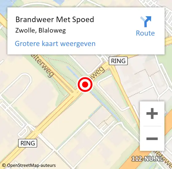 Locatie op kaart van de 112 melding: Brandweer Met Spoed Naar Zwolle, Blaloweg op 20 maart 2017 10:18