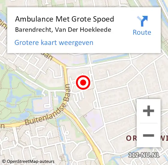 Locatie op kaart van de 112 melding: Ambulance Met Grote Spoed Naar Barendrecht, De Ruijterstraat op 20 maart 2017 20:22