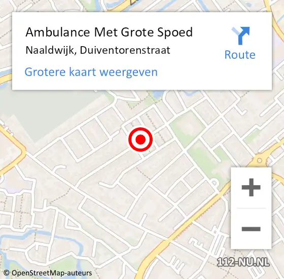 Locatie op kaart van de 112 melding: Ambulance Met Grote Spoed Naar Naaldwijk, Duiventorenstraat op 21 maart 2017 07:04