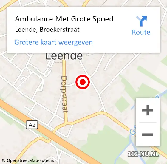 Locatie op kaart van de 112 melding: Ambulance Met Grote Spoed Naar Leende, Broekerstraat op 21 maart 2017 12:21