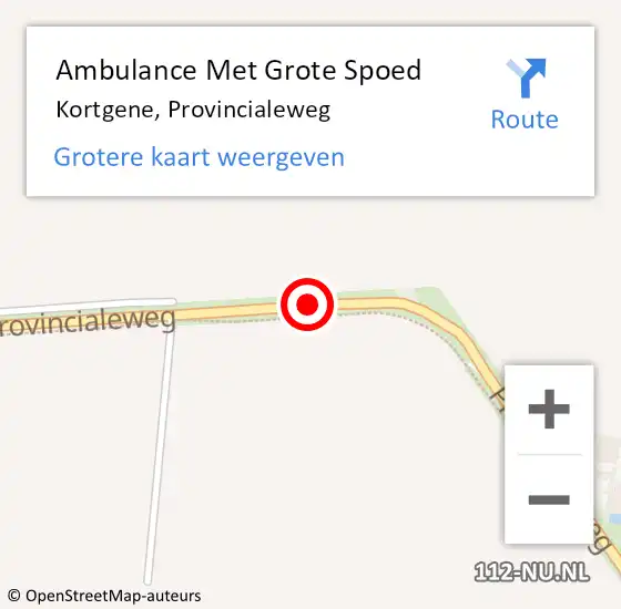 Locatie op kaart van de 112 melding: Ambulance Met Grote Spoed Naar Kortgene, Provincialeweg op 21 maart 2017 16:49