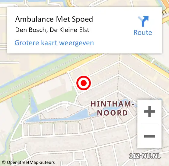Locatie op kaart van de 112 melding: Ambulance Met Spoed Naar Den Bosch, De Kleine Elst op 22 maart 2017 09:55