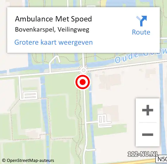 Locatie op kaart van de 112 melding: Ambulance Met Spoed Naar Bovenkarspel, Veilingweg op 22 maart 2017 15:33