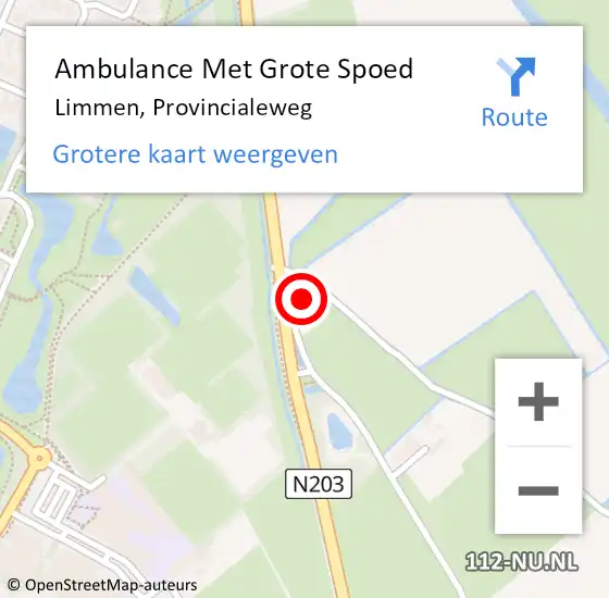 Locatie op kaart van de 112 melding: Ambulance Met Grote Spoed Naar Limmen, Provincialeweg op 22 maart 2017 18:14