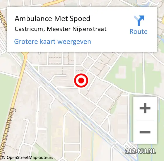 Locatie op kaart van de 112 melding: Ambulance Met Spoed Naar Castricum, Meester Nijsenstraat op 22 maart 2017 21:13