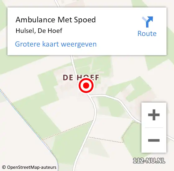 Locatie op kaart van de 112 melding: Ambulance Met Spoed Naar Hulsel, De Hoef op 23 maart 2017 11:49