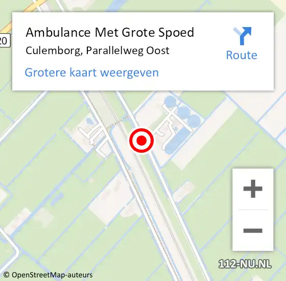 Locatie op kaart van de 112 melding: Ambulance Met Grote Spoed Naar Culemborg, Parallelweg Oost op 23 maart 2017 15:46