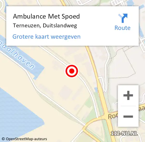 Locatie op kaart van de 112 melding: Ambulance Met Spoed Naar Terneuzen, Duitslandweg op 24 maart 2017 07:29