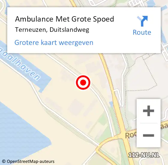 Locatie op kaart van de 112 melding: Ambulance Met Grote Spoed Naar Terneuzen, Duitslandweg op 24 maart 2017 07:31