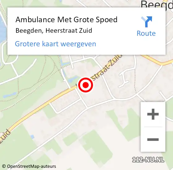 Locatie op kaart van de 112 melding: Ambulance Met Grote Spoed Naar Beegden, Heerstraat Zuid op 24 maart 2017 09:54