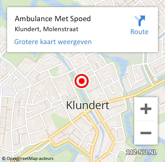 Locatie op kaart van de 112 melding: Ambulance Met Spoed Naar Klundert, Molenstraat op 24 maart 2017 14:21