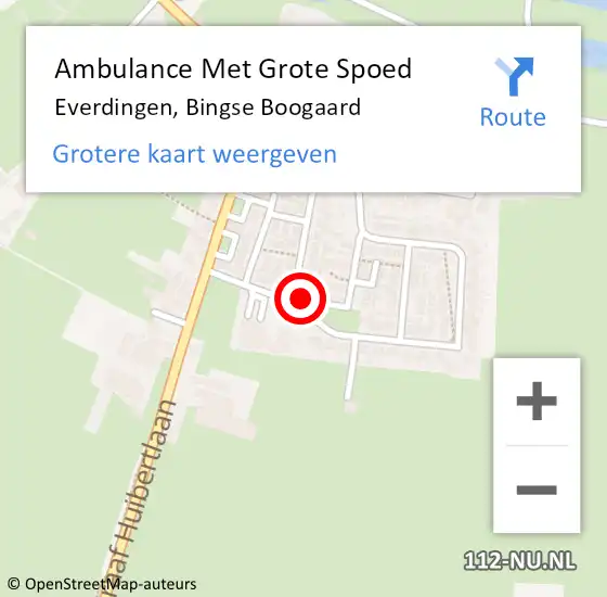 Locatie op kaart van de 112 melding: Ambulance Met Grote Spoed Naar Everdingen, Bingse Boogaard op 25 maart 2017 12:01
