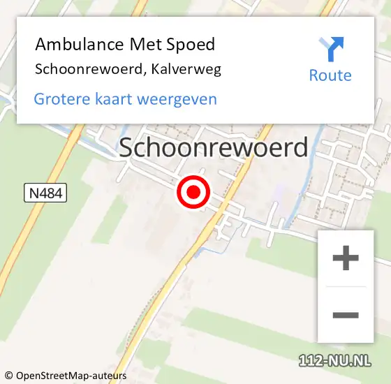 Locatie op kaart van de 112 melding: Ambulance Met Spoed Naar Schoonrewoerd, Kalverweg op 26 maart 2017 23:11