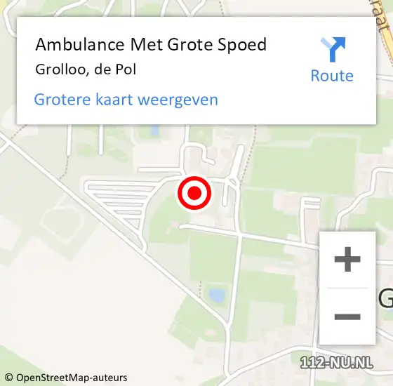 Locatie op kaart van de 112 melding: Ambulance Met Grote Spoed Naar Grolloo, de Pol op 27 maart 2017 07:56