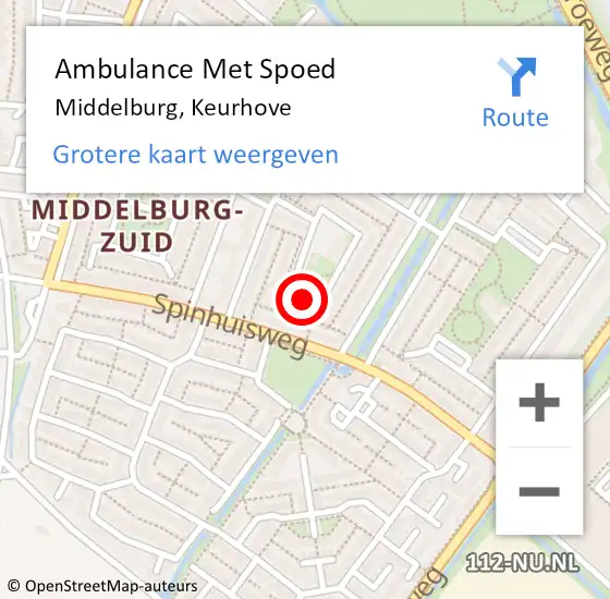Locatie op kaart van de 112 melding: Ambulance Met Spoed Naar Middelburg, Keurhove op 27 maart 2017 08:17