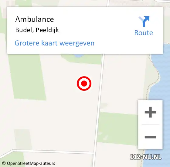 Locatie op kaart van de 112 melding: Ambulance Budel, Peeldijk op 27 maart 2017 15:20