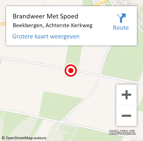 Locatie op kaart van de 112 melding: Brandweer Met Spoed Naar Beekbergen, Achterste Kerkweg op 27 maart 2017 19:40