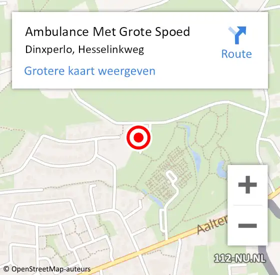 Locatie op kaart van de 112 melding: Ambulance Met Grote Spoed Naar Dinxperlo, Hesselinkweg op 27 maart 2017 21:52
