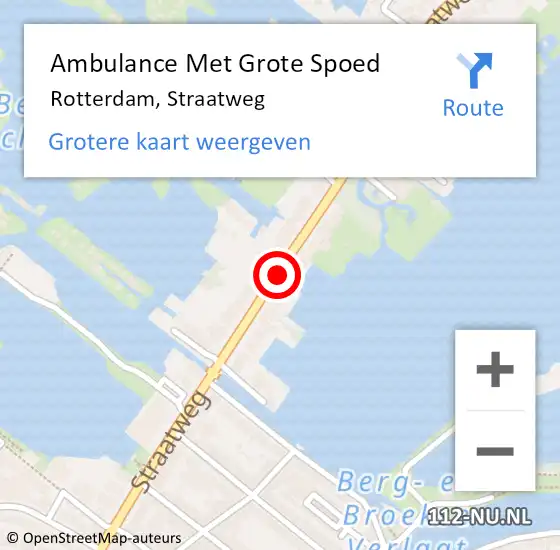 Locatie op kaart van de 112 melding: Ambulance Met Grote Spoed Naar Rotterdam, Straatweg op 28 maart 2017 11:33