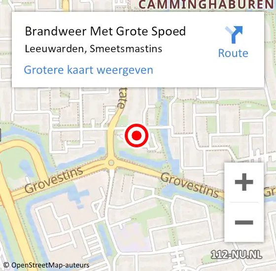 Locatie op kaart van de 112 melding: Brandweer Met Grote Spoed Naar Leeuwarden, Smeetsmastins op 28 maart 2017 12:02