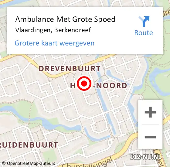 Locatie op kaart van de 112 melding: Ambulance Met Grote Spoed Naar Vlaardingen, Berkendreef op 28 maart 2017 14:28