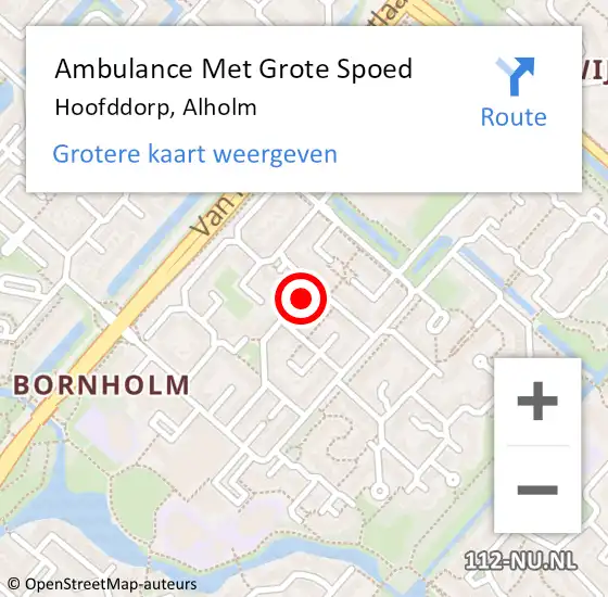 Locatie op kaart van de 112 melding: Ambulance Met Grote Spoed Naar Hoofddorp, Alholm op 28 maart 2017 16:08