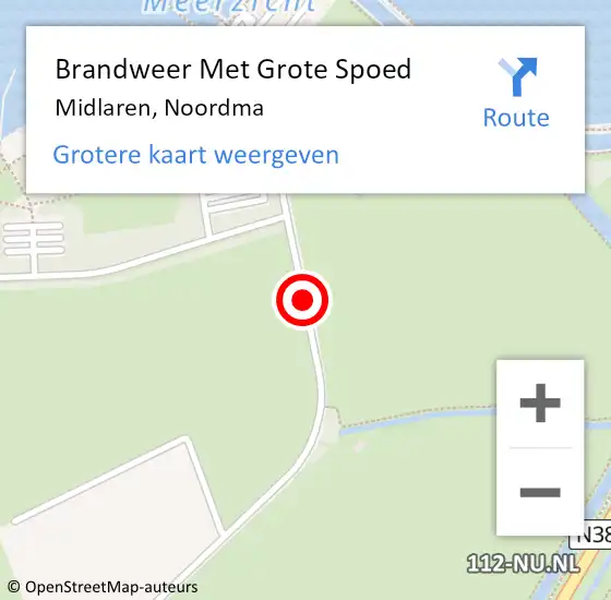 Locatie op kaart van de 112 melding: Brandweer Met Grote Spoed Naar Midlaren, Noordma op 28 maart 2017 17:35