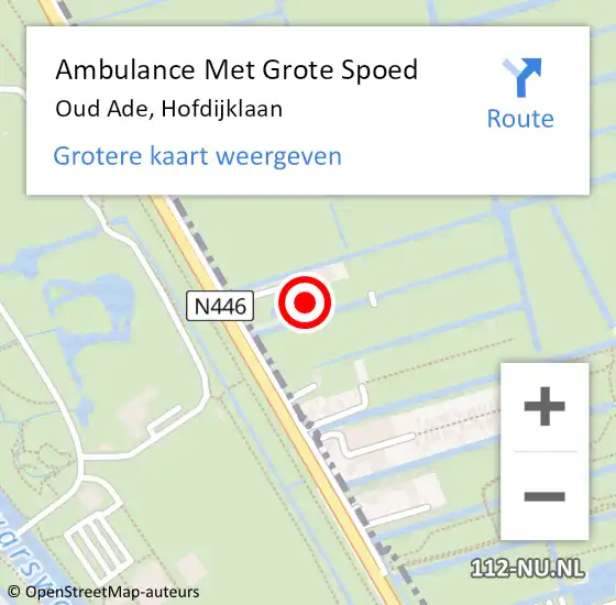 Locatie op kaart van de 112 melding: Ambulance Met Grote Spoed Naar Oud Ade, Hofdijklaan op 28 maart 2017 17:46