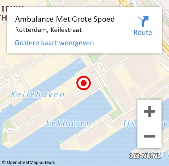 Locatie op kaart van de 112 melding: Ambulance Met Grote Spoed Naar Rotterdam, Keilestraat op 28 maart 2017 19:50