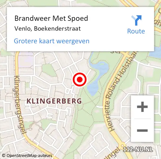 Locatie op kaart van de 112 melding: Brandweer Met Spoed Naar Venlo, Boekenderstraat op 28 maart 2017 20:07