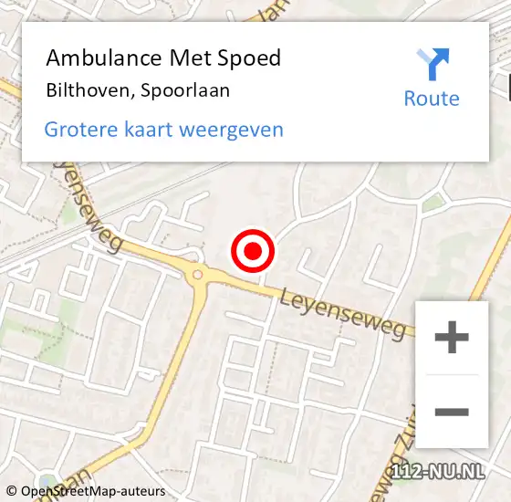 Locatie op kaart van de 112 melding: Ambulance Met Spoed Naar Bilthoven, Spoorlaan op 28 maart 2017 22:50