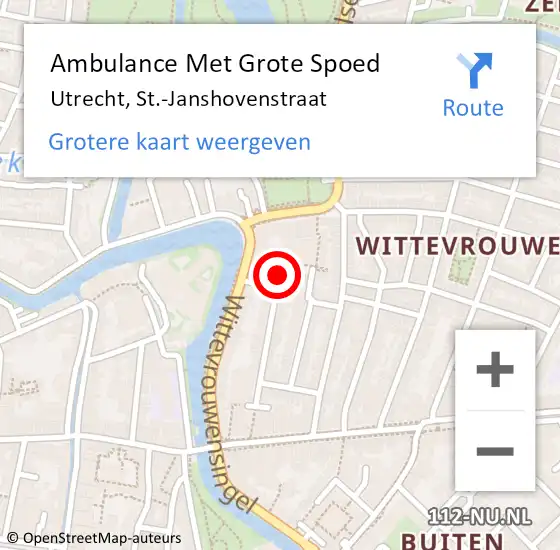 Locatie op kaart van de 112 melding: Ambulance Met Grote Spoed Naar Utrecht, St.-Janshovenstraat op 29 maart 2017 01:31