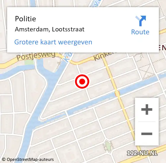 Locatie op kaart van de 112 melding: Politie Amsterdam, Lootsstraat op 29 maart 2017 02:47