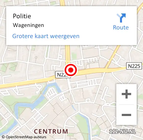 Locatie op kaart van de 112 melding: Politie Wageningen op 29 maart 2017 05:03