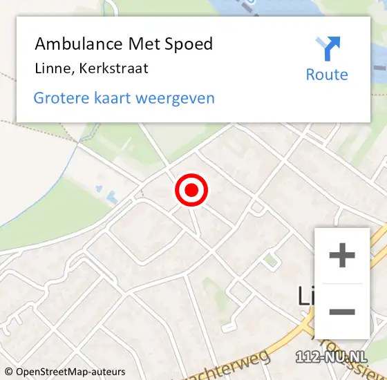 Locatie op kaart van de 112 melding: Ambulance Met Spoed Naar Linne, Kerkstraat op 29 maart 2017 08:47