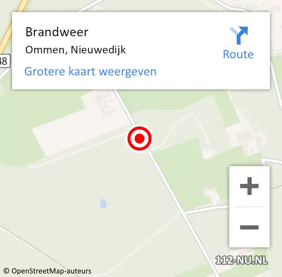 Locatie op kaart van de 112 melding: Brandweer Ommen, Nieuwedijk op 29 maart 2017 09:08