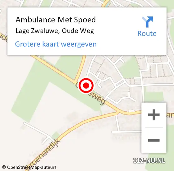Locatie op kaart van de 112 melding: Ambulance Met Spoed Naar Lage Zwaluwe, Oude Weg op 29 maart 2017 18:18